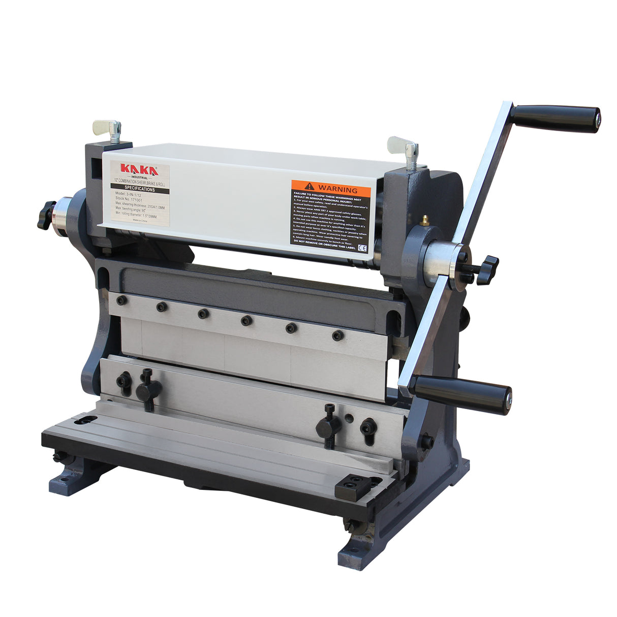 KANG Industrial 3-In-1/12, 305mm Combination Sheet Metal Brake, Shear Press Brake 1.0mm Capacity