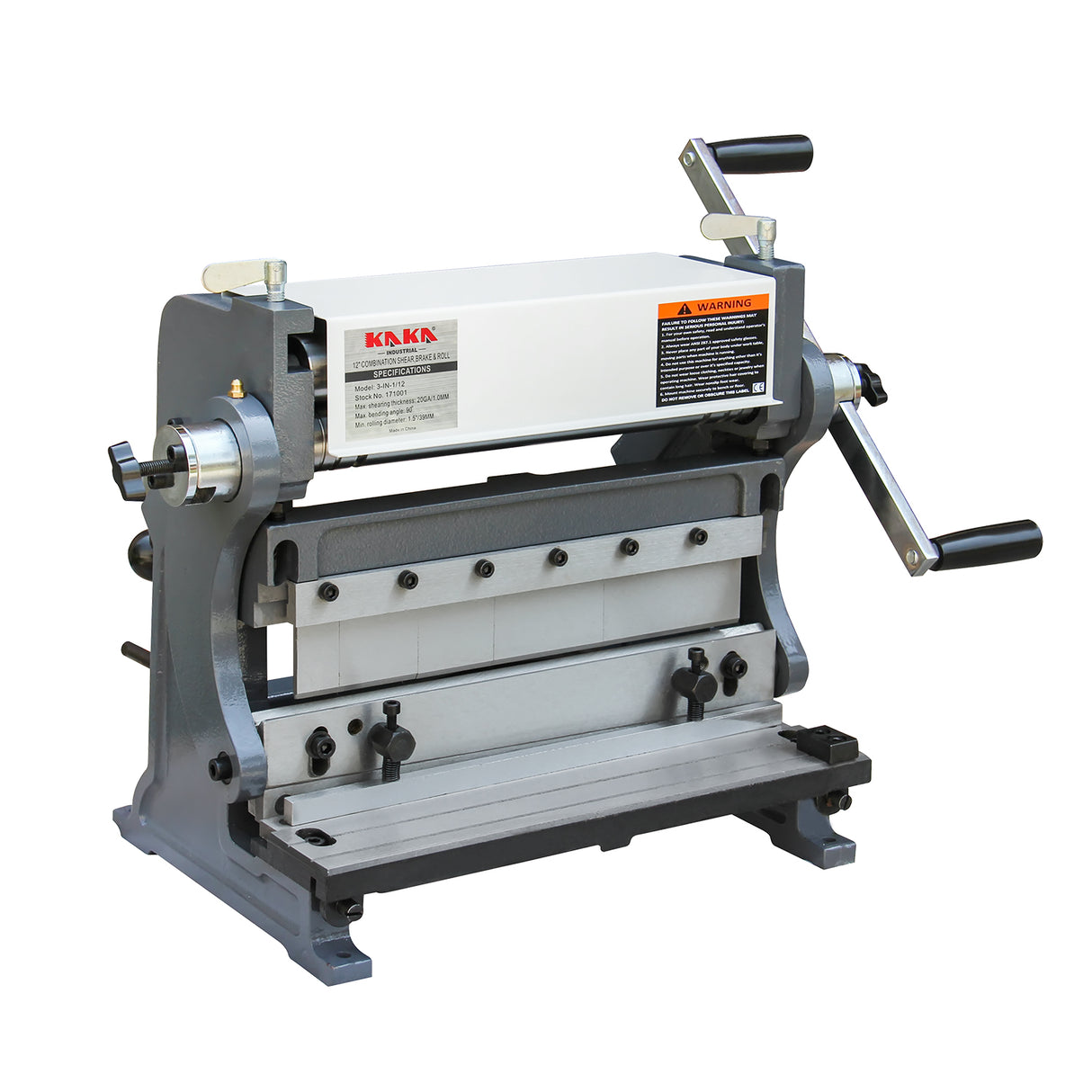 KANG Industrial 3-In-1/12, 305mm Combination Sheet Metal Brake, Shear Press Brake 1.0mm Capacity