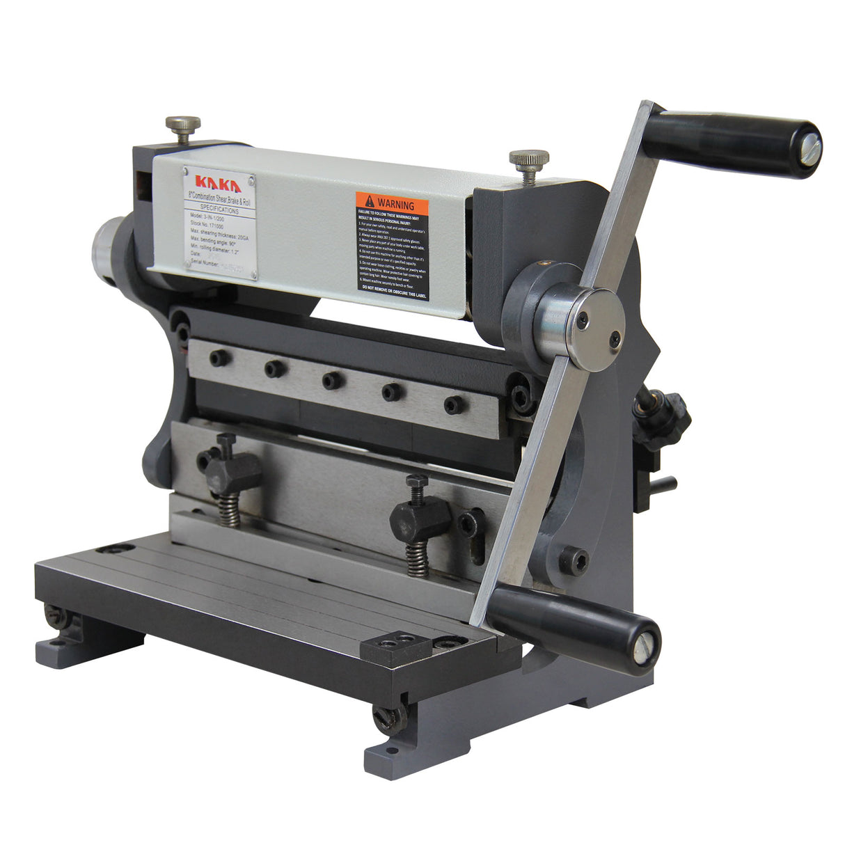 3-IN-1 Shearing, Bending and Rolling Machine 3-IN-1/8, 200mm Compact Sheet Metal Fabricator for Home Workshops & Hobbyists