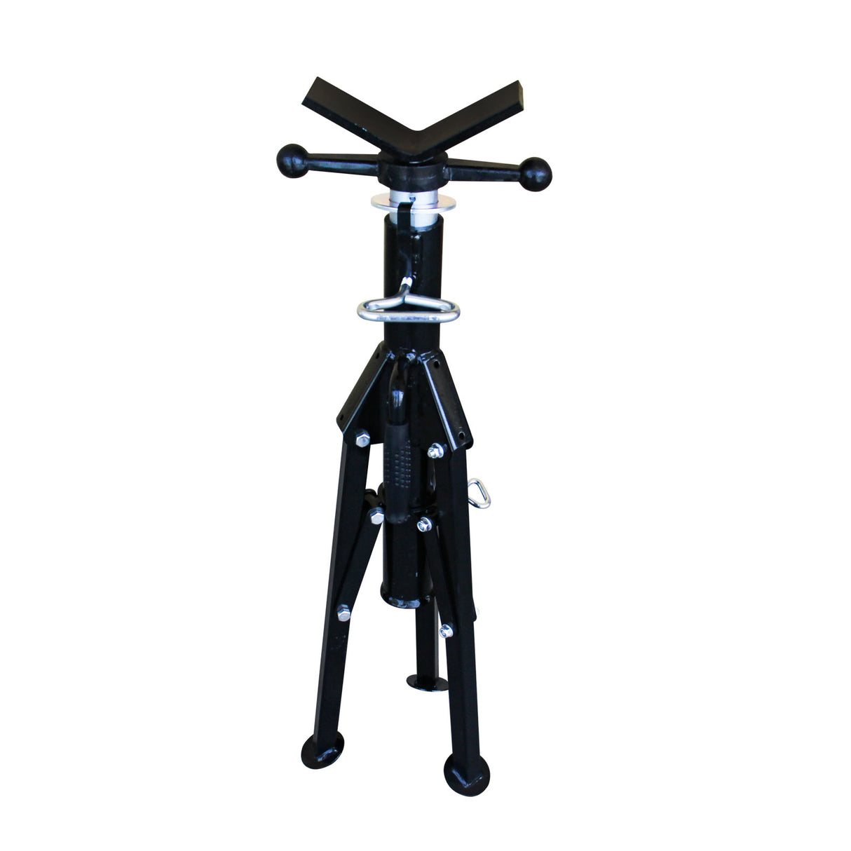 Folding Leg Pipe Stand APJ-1 with V-Head, Heavy Duty 1100kg Capacity, Adjustable Height 710–1300mm, Portable Pipe Support