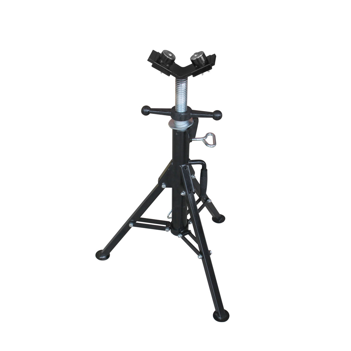 Welding Pipe Stand APJ-2 C/W V-Head Ball Transfer Support, 710-1300 Height Adjustable Foldable Pipe Jack