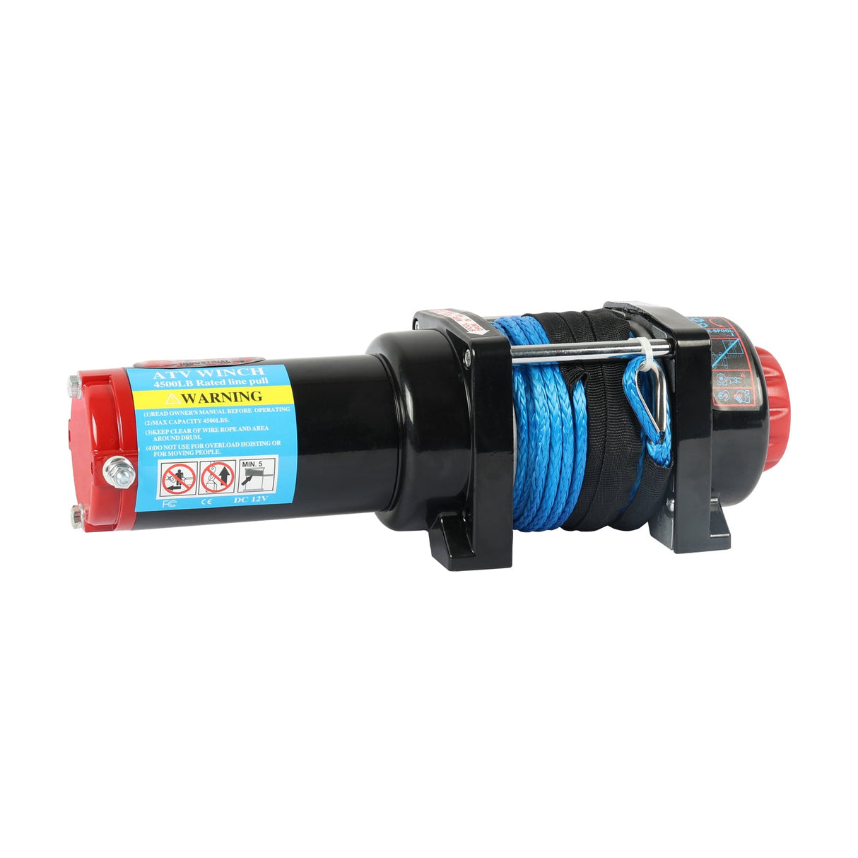 4WD Recovery Electric Winch 4500LB Capacity, BLUE Synthetic Rope ATW-4500S DC 12V ATV/UTV/TRAILER Winches