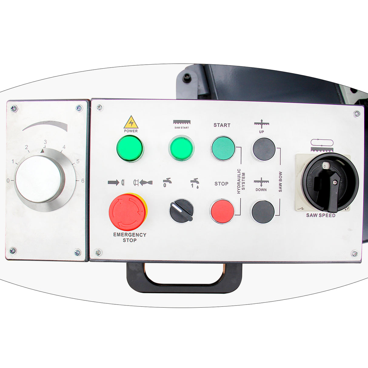 KANG Industrial BS-2114TH Hydraulic Band Saw, Saw Frame Auto LIfting Up, 400mm Round Bar Cutting, Runs on 415V Power