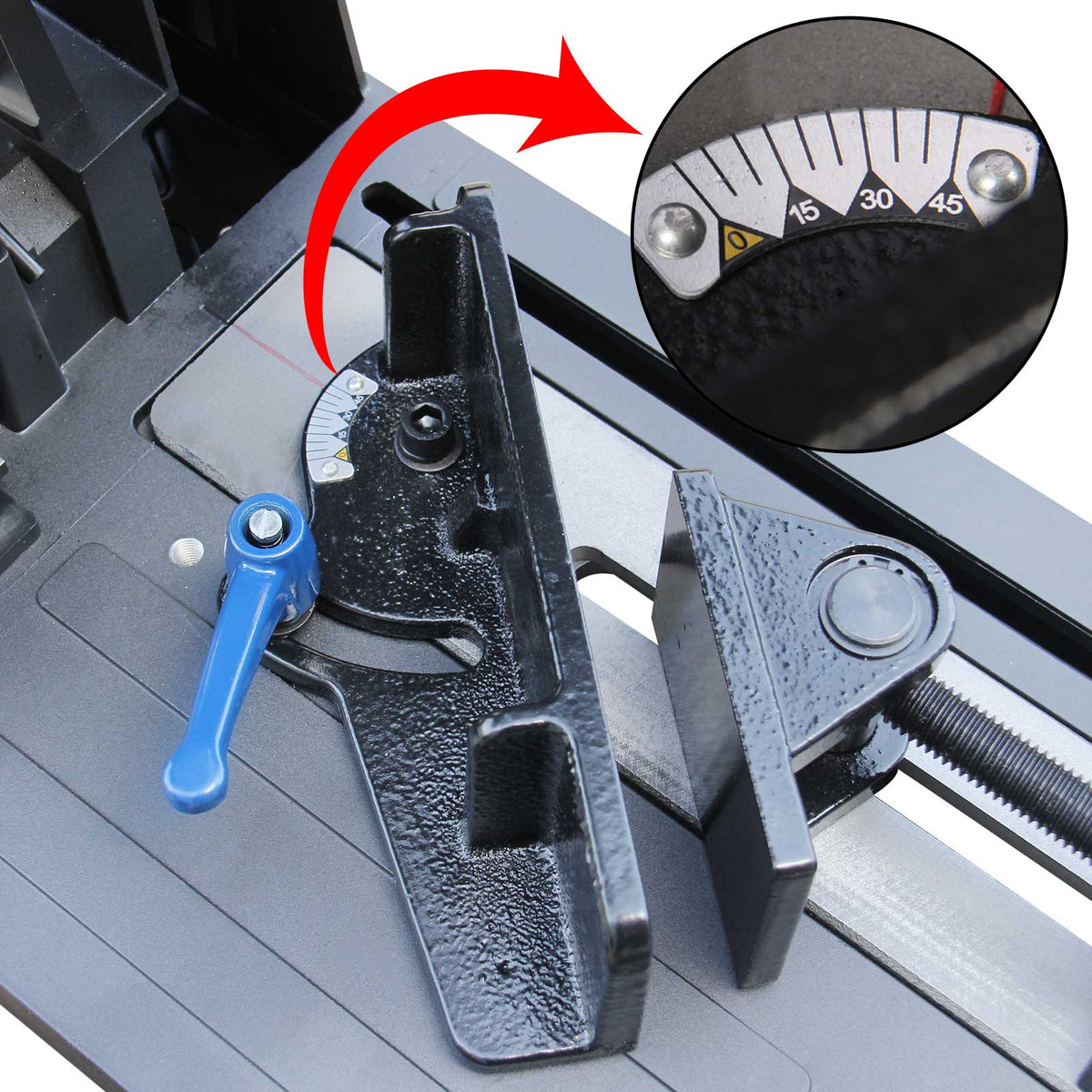 KANG Industrial dry cut metal saw with adjustable mitre vice