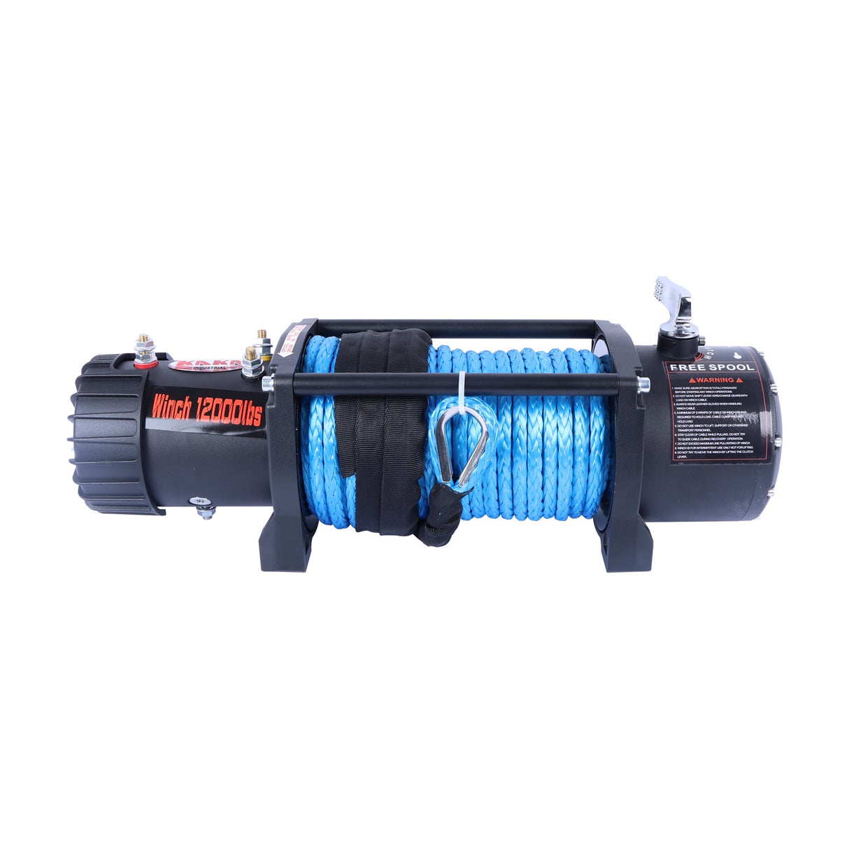4WD Recovery Electric Winch 12000LB Capacity, BLUE Synthetic Rope CW-12000N DC 12V UTV Winches