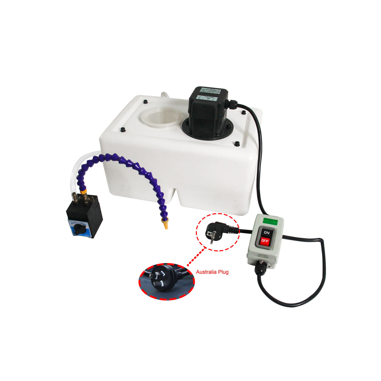 Kang Industrial CY-B Coolant Pump & Tank, Magnetic base & Flexible Nozzle