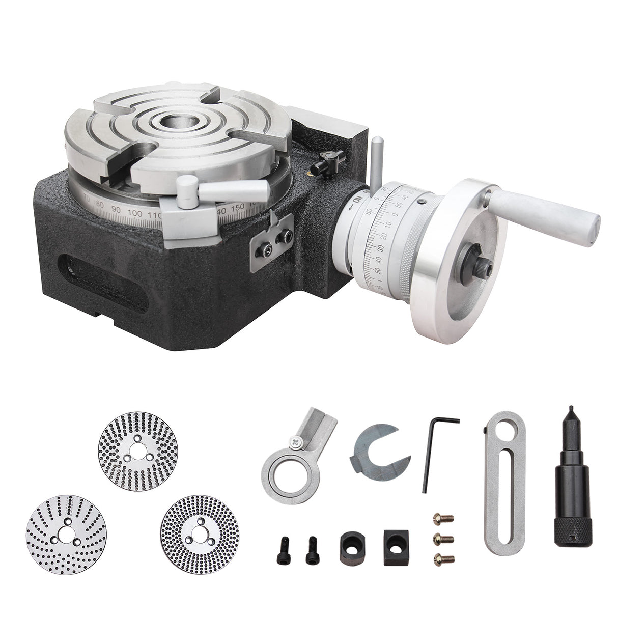 Kang Industrial HVP-41, Rotary Table with Dividing Plate DP-1, 4 Inch Rotary Table Milling Machine Horizontal Vertical Indexing Plate