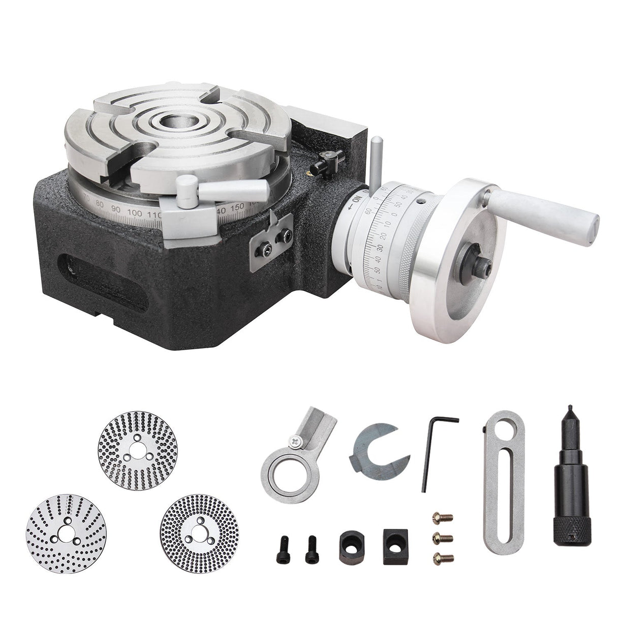 Kang Industrial HVP-61, Rotary Table with Dividing Plate DP-1, 6 Inch Rotary Table Milling Machine Horizontal Vertical Indexing Plate