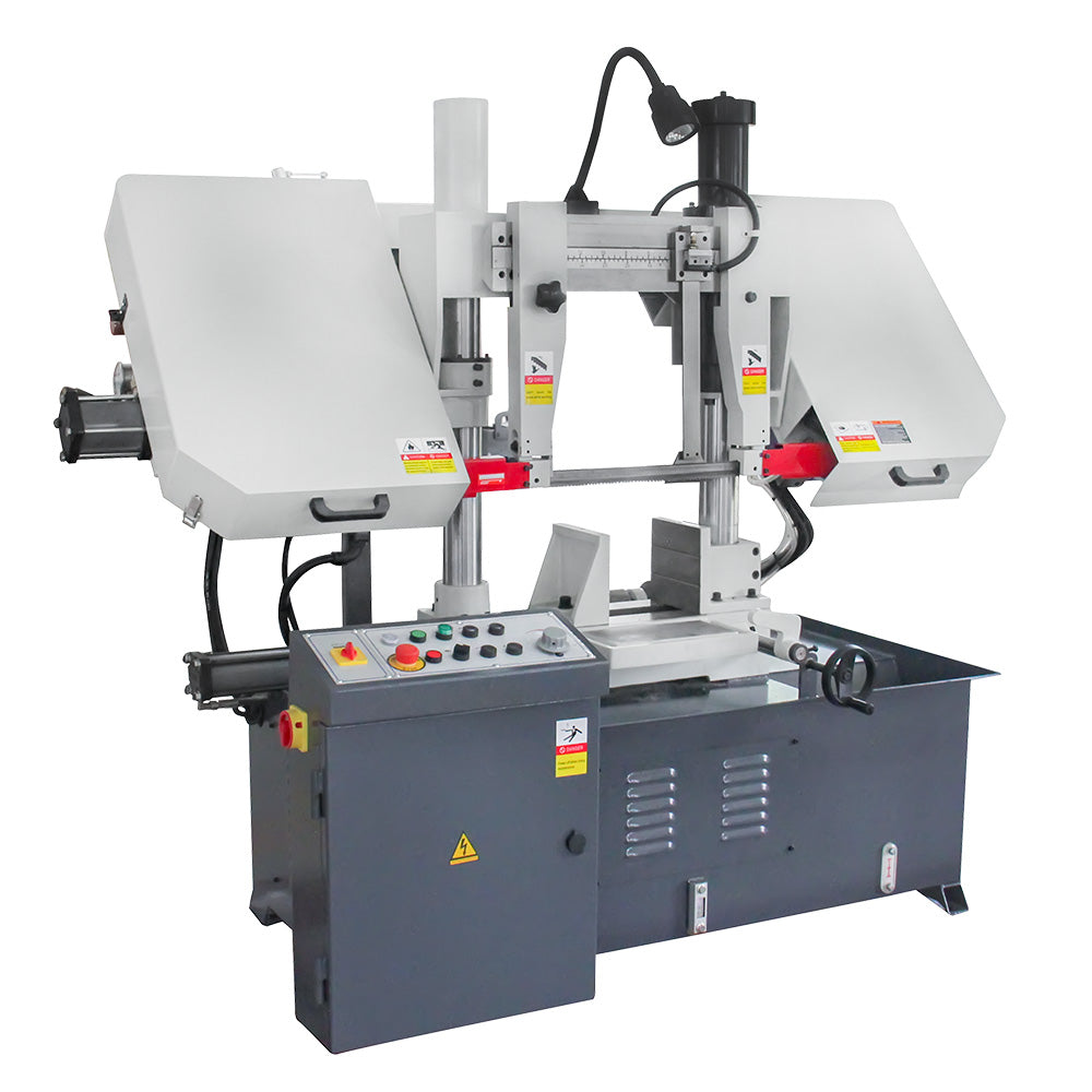 Double Column Band Saw TGK-14, ø350mm-350x350mm Gear Drive Dual Column Band Saw with Hydraulic Clamping, 415V Power