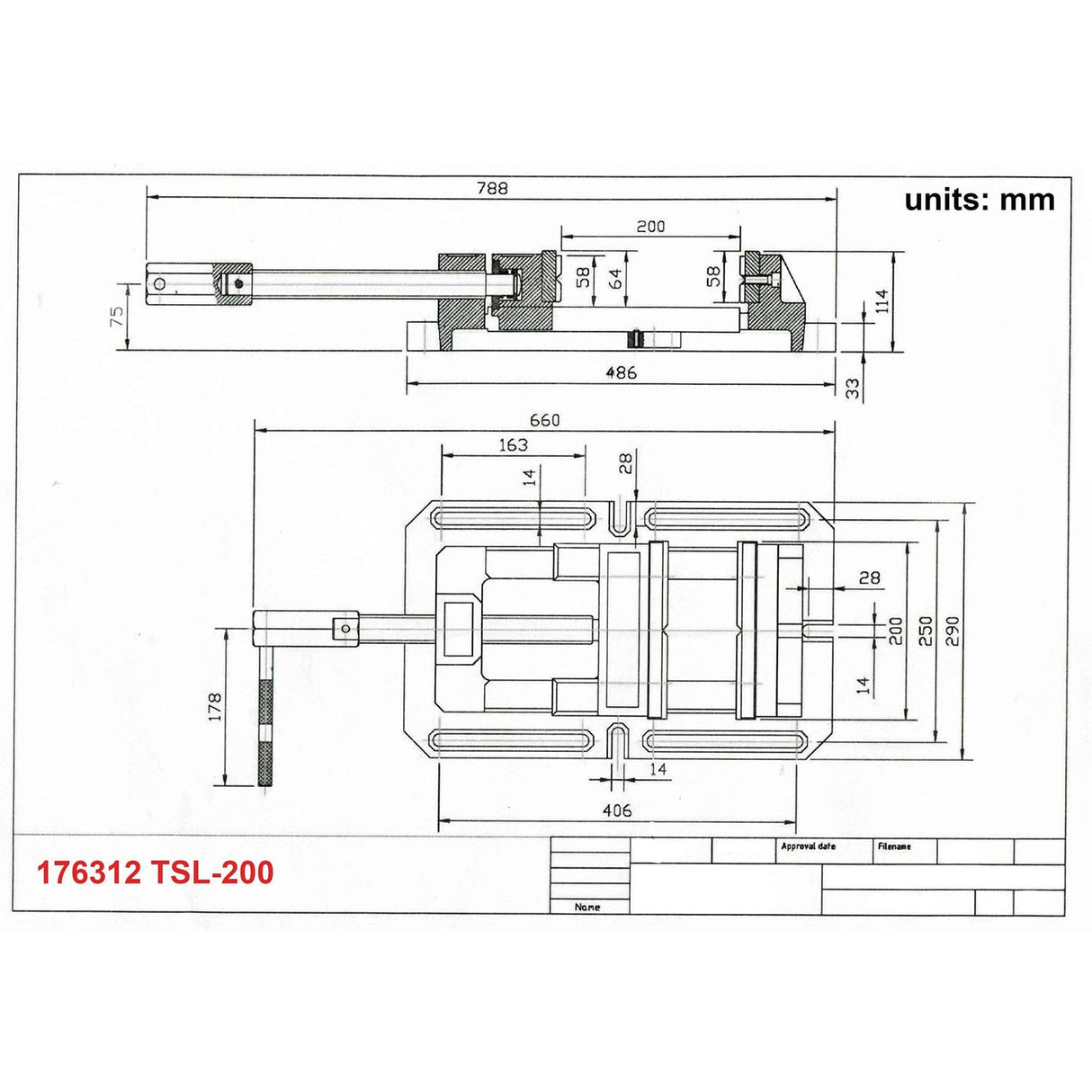 KANG Industrial TSL-200, 200mm Drill Press Vise, Low Profile Metal Milling Drill Press Vice