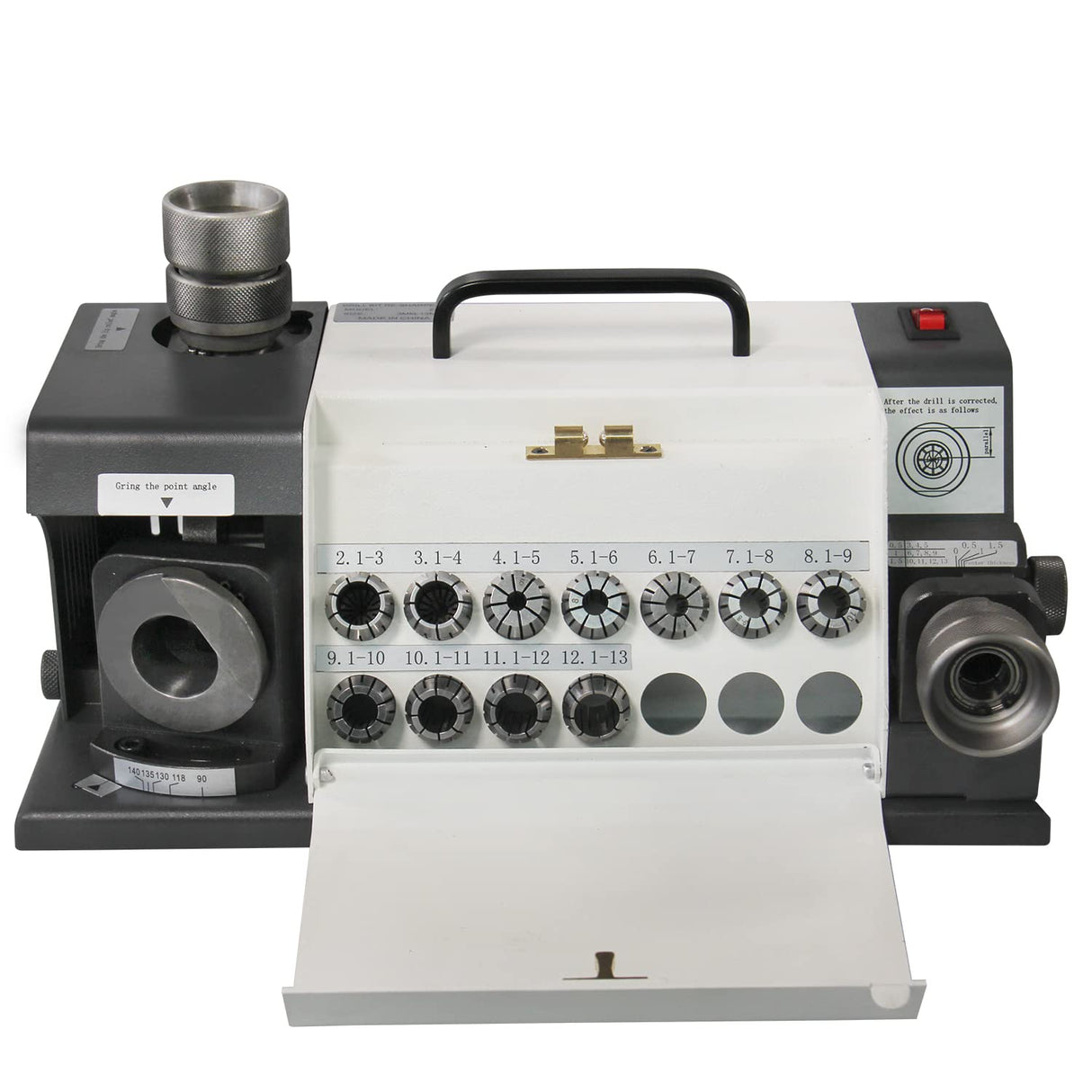 KANG Industrial TX-Z13 Drill Bits Sharpener and Grinder 6 Collets Drill Grinding Machine, CNC Router Bit Sharpener