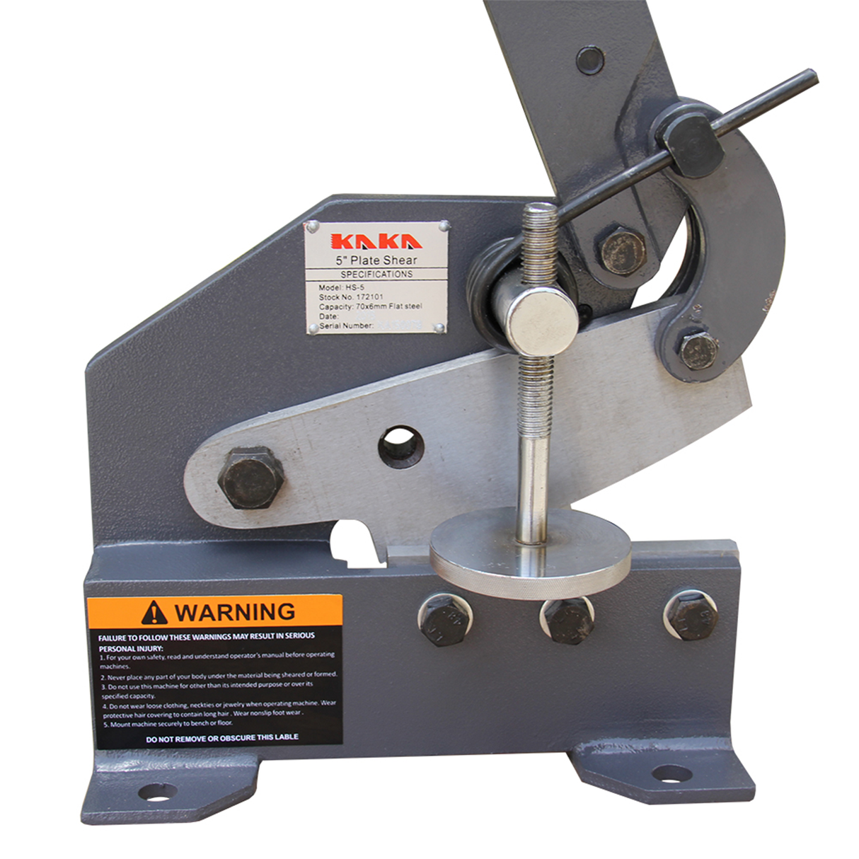 KANG Industrial HS-6 150mm Sheet Metal Plate Shear, Mounting Type Metal Shear, For Cutting Sheets and Bars, High Precision Manual Hand Plate Shear