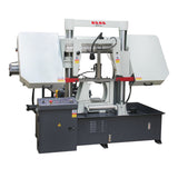 The saw is capable of cutting a 400mm OD and 400x400 square solid material, and comes equipped with an extra clamp for cutting hexagonal bundle material. 