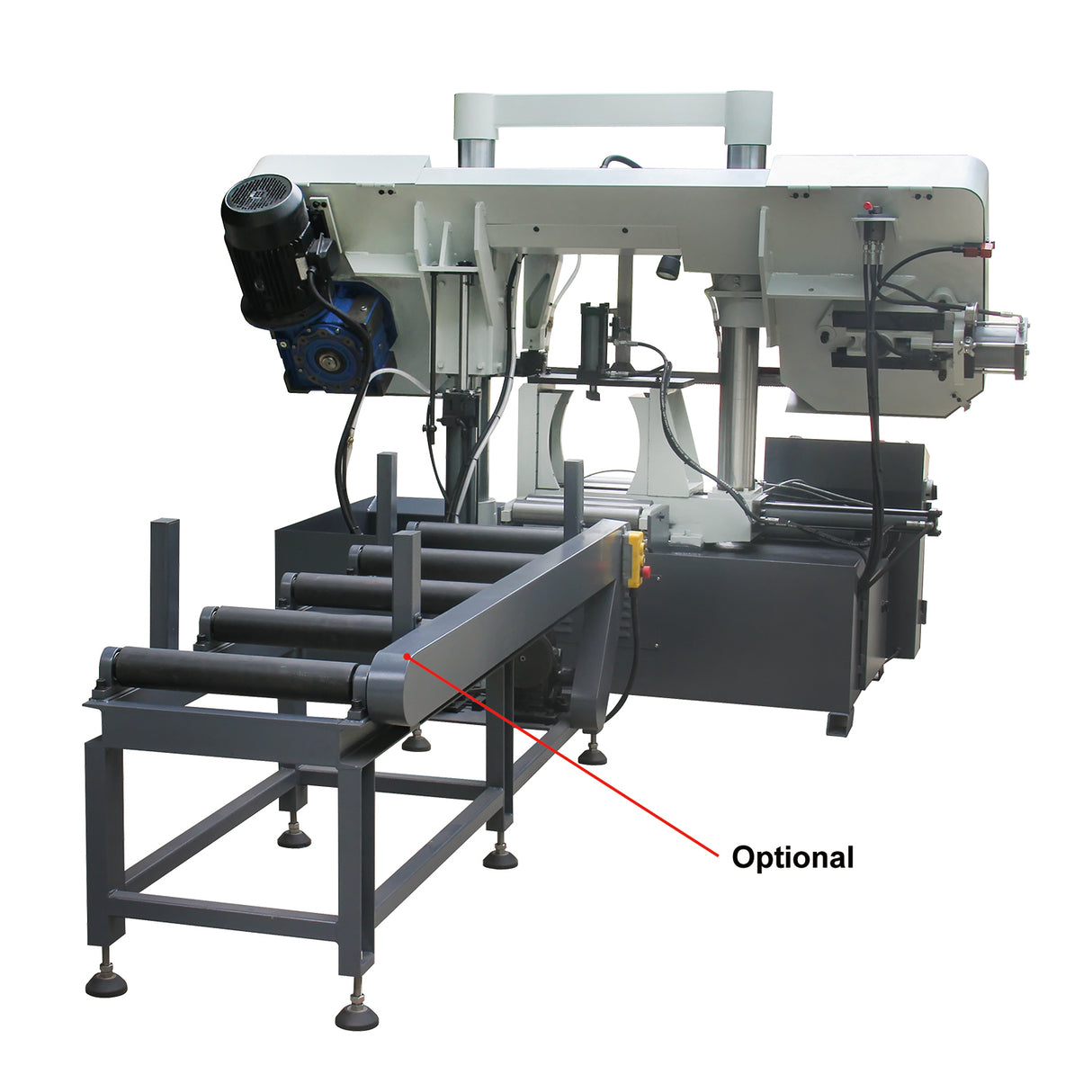 Its double column structure and saw frame vertical lifting ensure high stability, while hydraulic control allows for variable speed saw frame descent.
