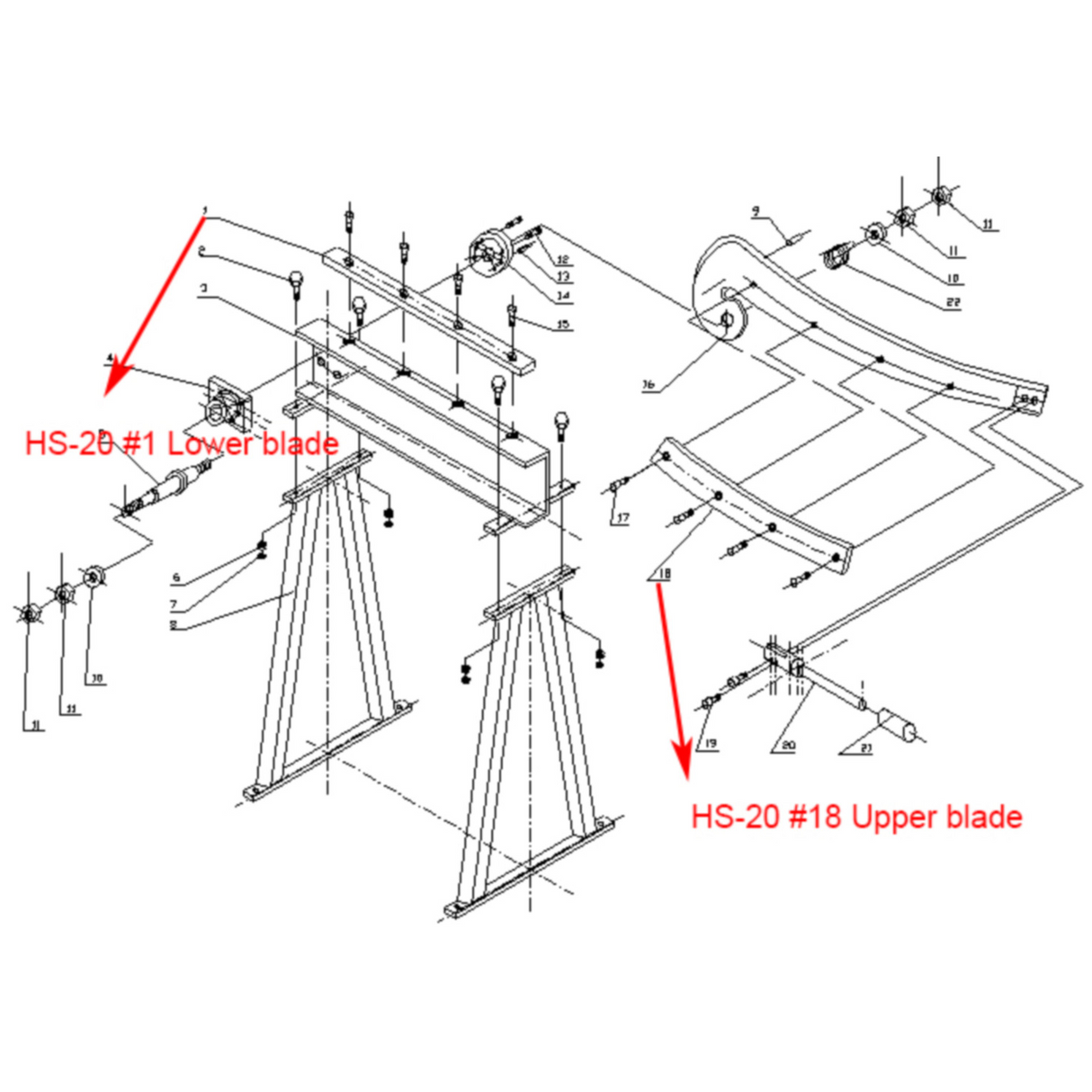 Spare Parts  HS-20 Upper & Lower  Balde