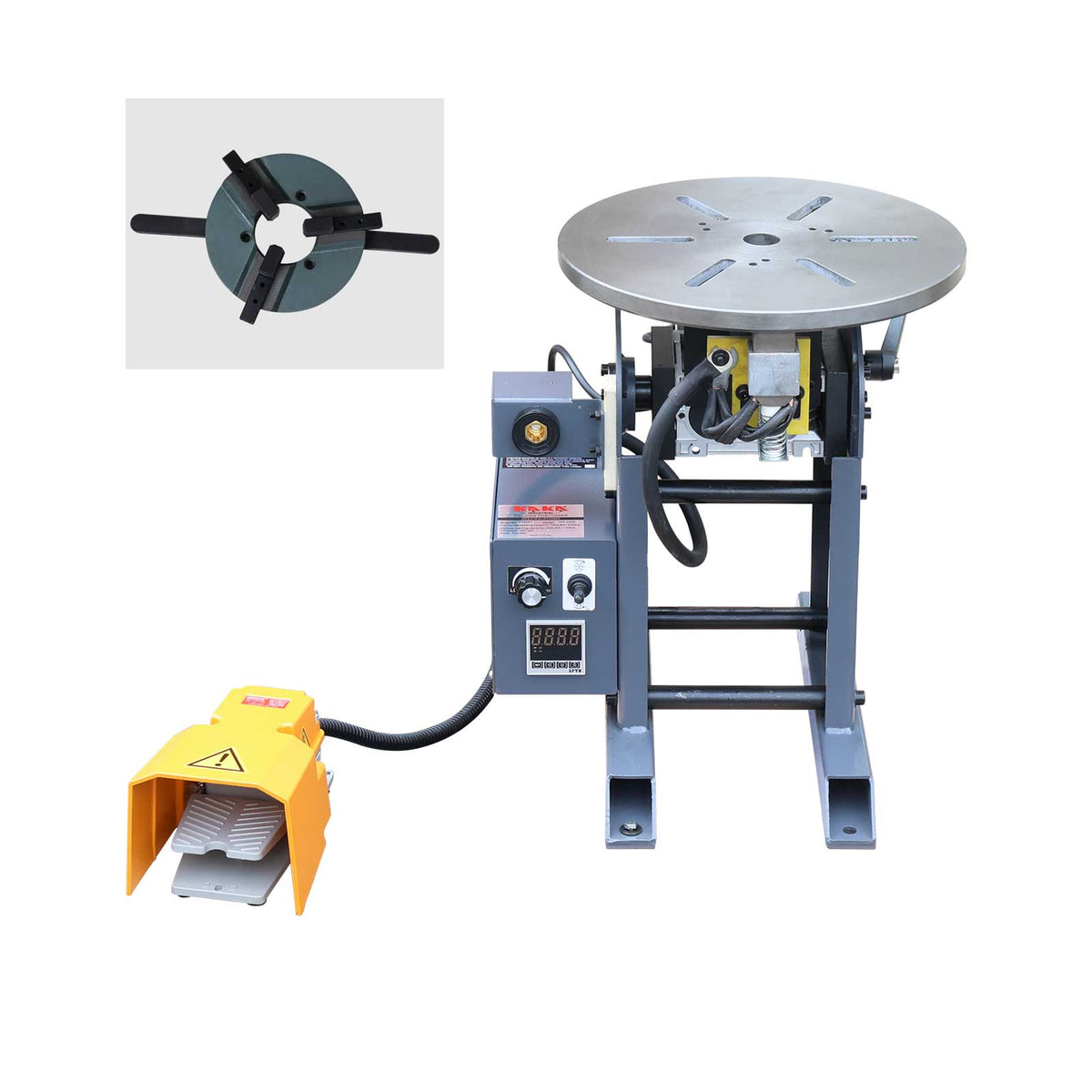 Welding Turntable WP220B & WPC-200 Chuck, Welding Turn Table with Digital Readout, Tilting Turntable