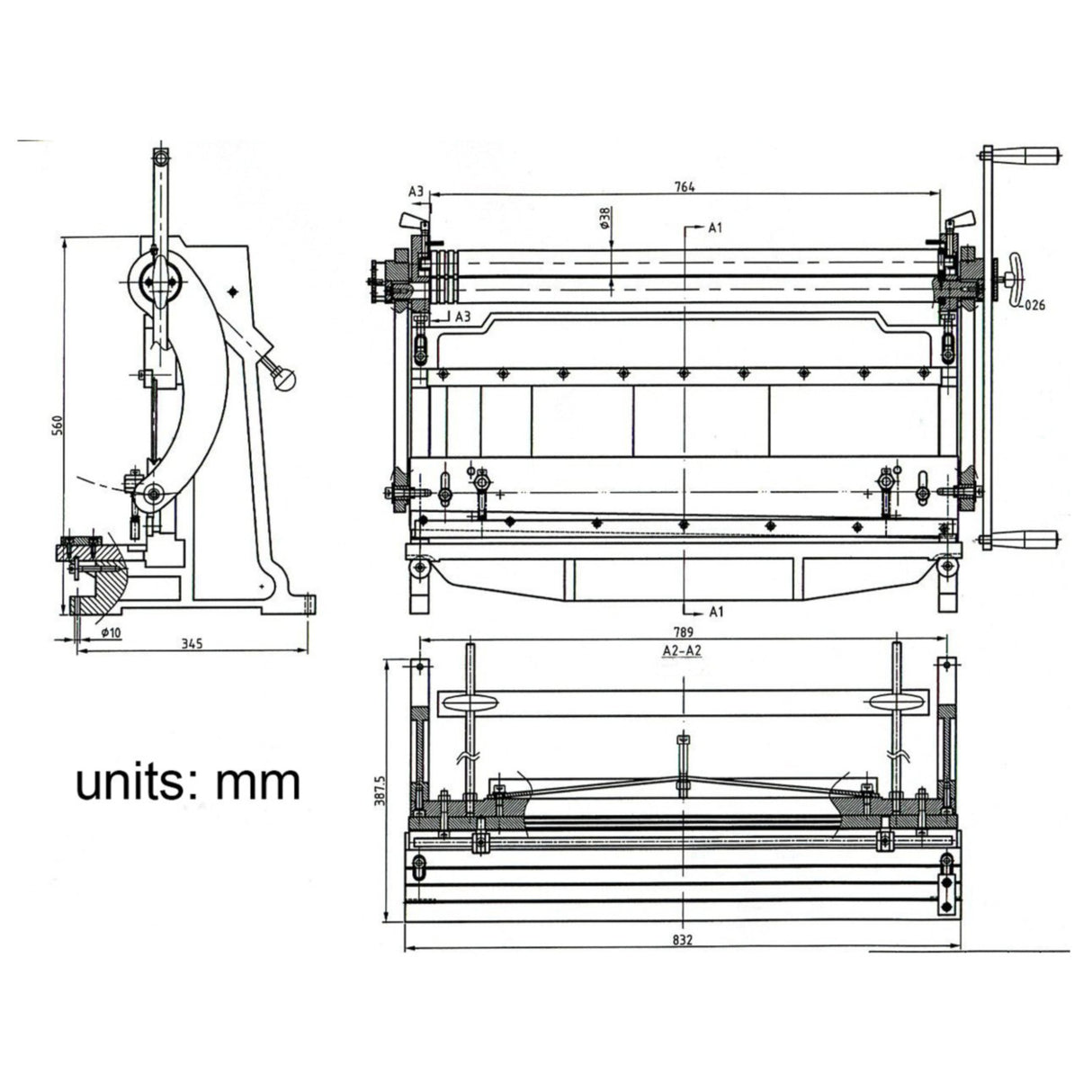 KANG Industrial 3-IN-1/30 760mm Sheet Metal Guillotine Brake and Slip Roll Machine, Combination Sheet Metal Brake