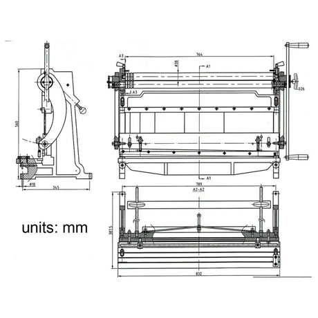 KANG 760mm Sheet Metal Guillotine, Brake & Roll