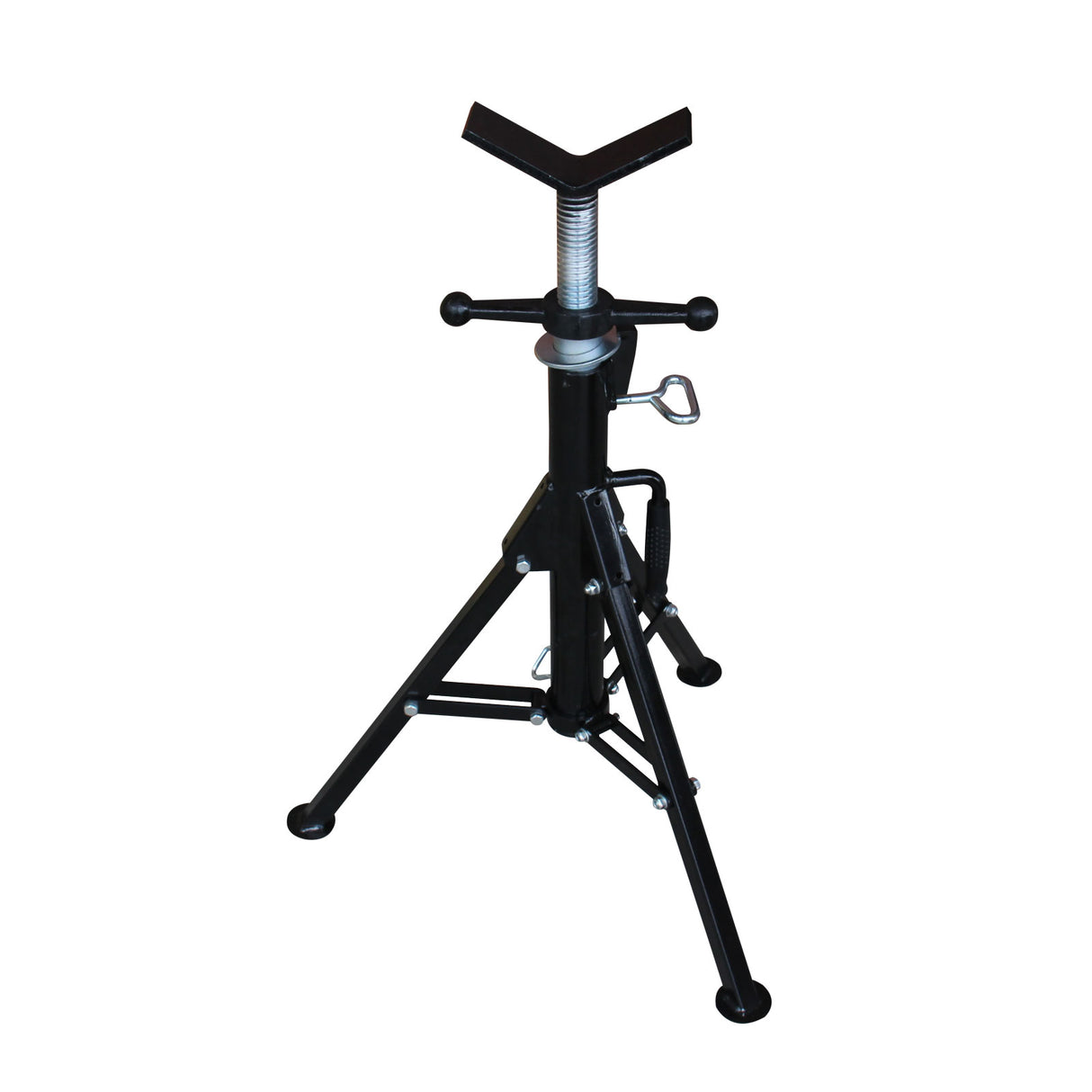 Folding Leg Pipe Stand APJ-1 with V-Head,  Heavy Duty 1100kg Capacity, Adjustable Height 710–1300mm, Portable Pipe Support