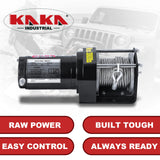 Electric Winch 3000LB Capacity, ATV-3000W Steel Wire Rope DC 12V Winch, Single-stage Planetary Gear Ratio 153:1