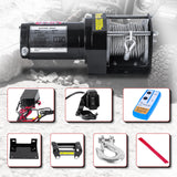 Electric Winch 3000LB Capacity, ATV-3000W Steel Wire Rope DC 12V Winch, Single-stage Planetary Gear Ratio 153:1