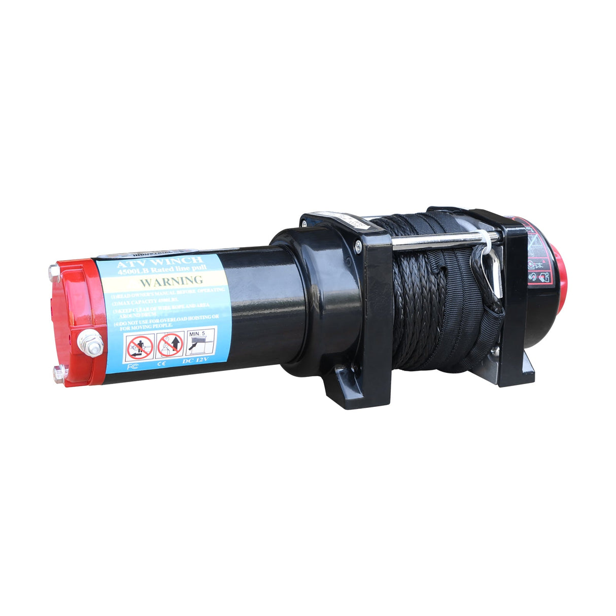 4WD Recovery Electric Winch 4500LB Capacity, GREY Synthetic Rope ATW-4500S DC 12V ATV/UTV/TRAILER Winches