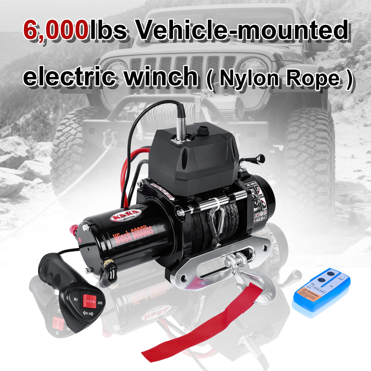 Kang Industrial Electric Winch ATW-6000S, 6000LB Electric Winch for 4x4 Offroad