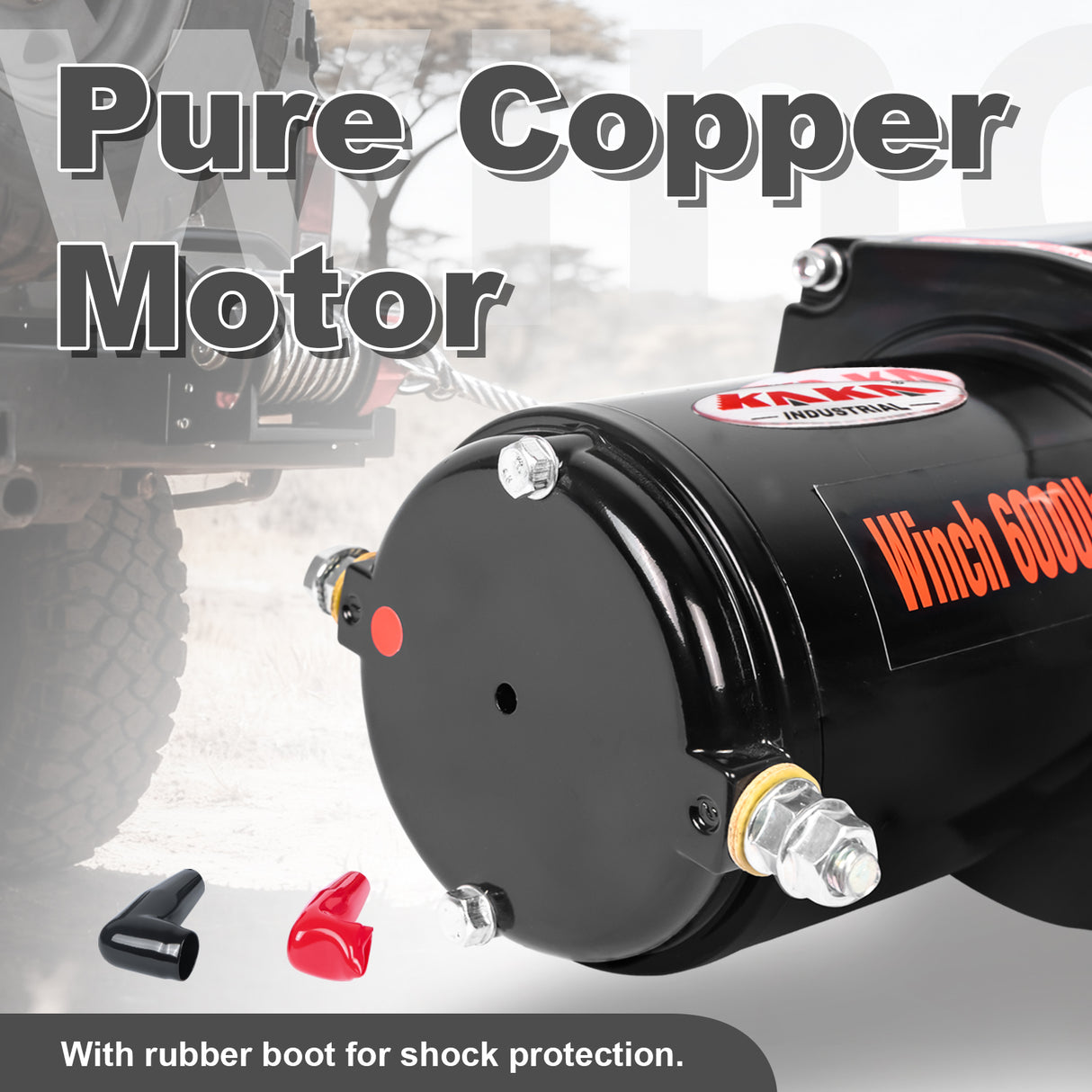 Kang Industrial Electric Winch ATW-6000S, 6000LB Electric Winch for 4x4 Offroad