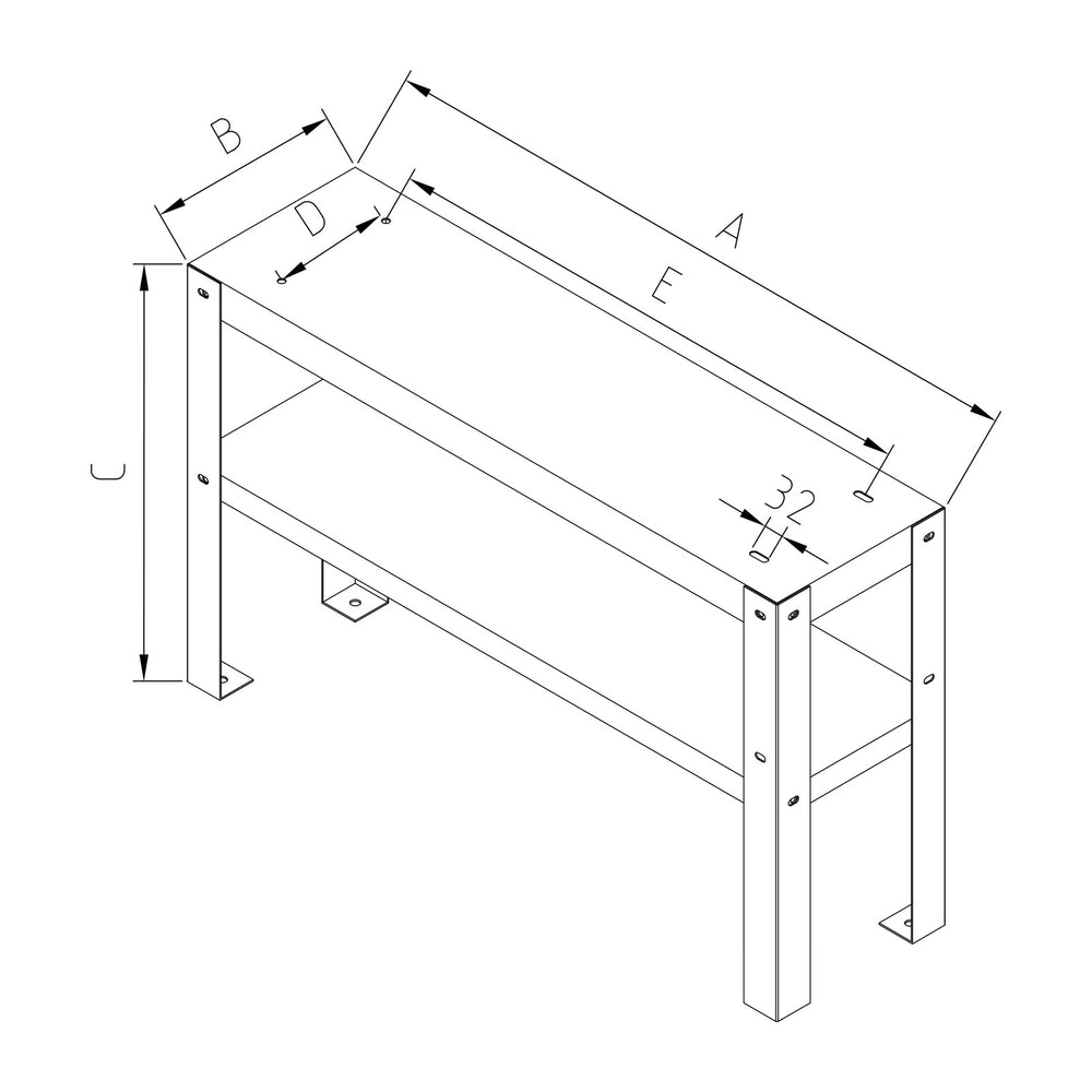 Stand for 610mm Manual Plate Curving Roller W01-2422, 650mm Height Stand