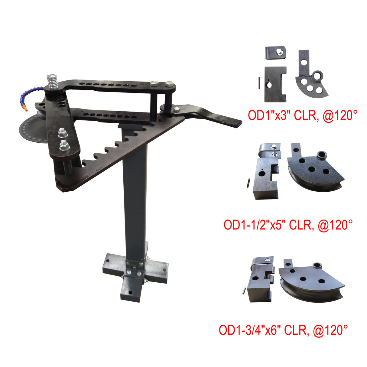 Manual Tube / Pipe Bender TB-3, C/W 1"x3", 1-1/2"x5" & 1-3/4"x6" Toolings,  Exhaust Pipe Bender, Roll Cage Bending Machine