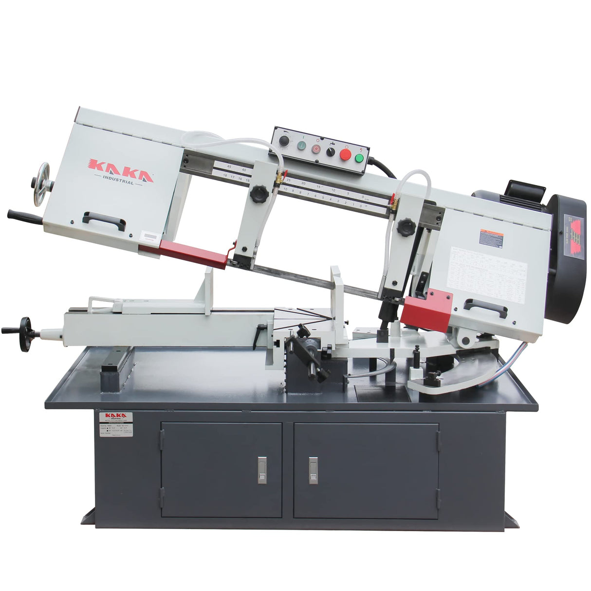 KANG INDUSTRIAL BS-1018T,  260mm Round Bar Cutting Band Saw, Dual Miter Saw Frame Cutting Bandsaw, 240V Motor