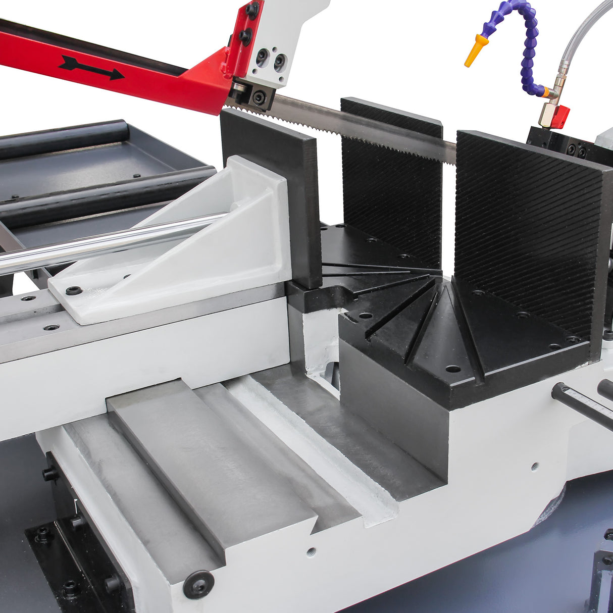 Semi-Auto Metal Cutting Band Saw BS-1810GC, Gear Drive Dual Mitre Metal Cutting Bandsaw, 330mm Cutting Capacity for Structural Steel Cutting