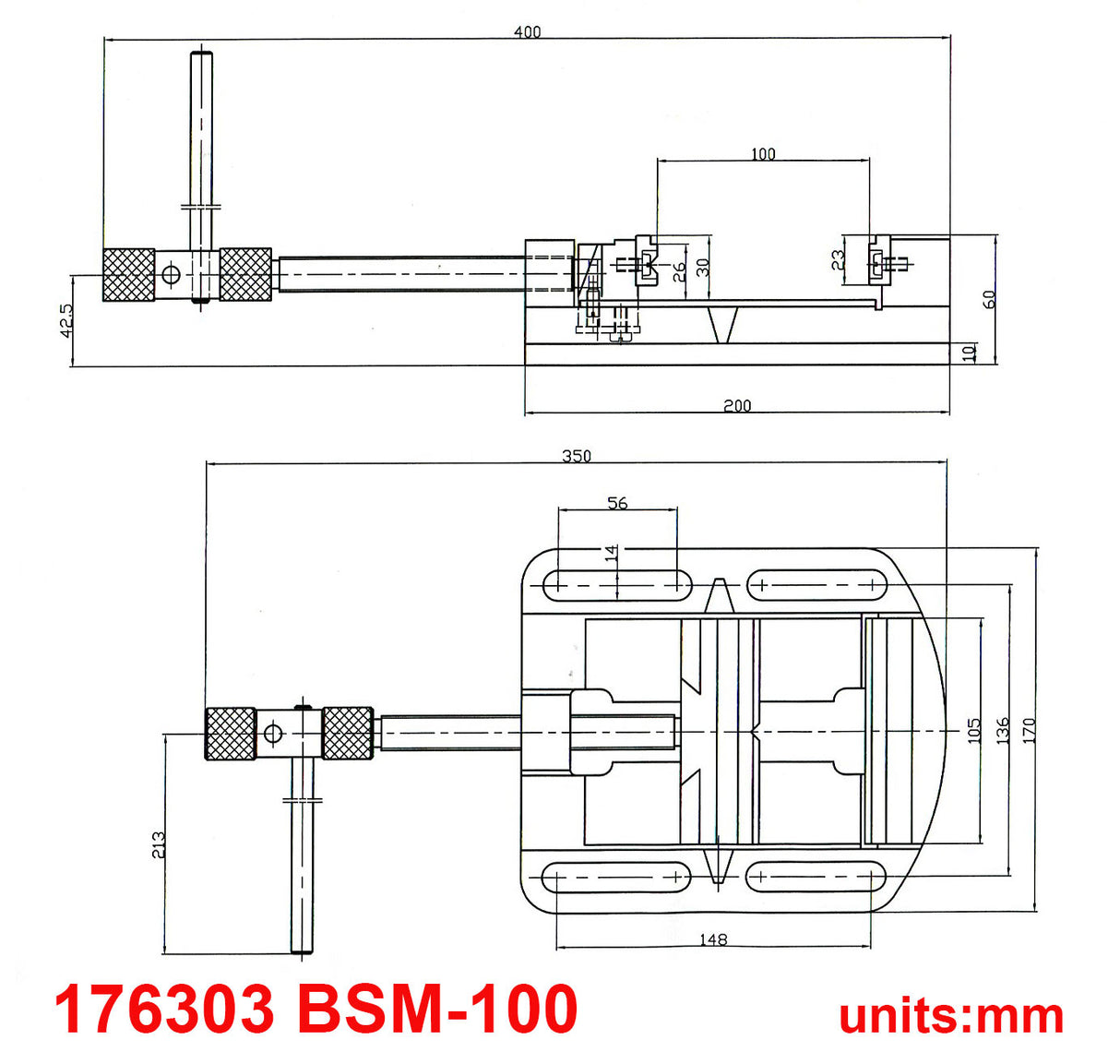 KANG Industrial BSM-100, 100mm Cast Iron Drill Press Clamp Machine Vise, Precise Drilling Press Vise