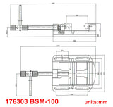 KANG Industrial BSM-100, 100mm Cast Iron Drill Press Clamp Machine Vise, Precise Drilling Press Vise