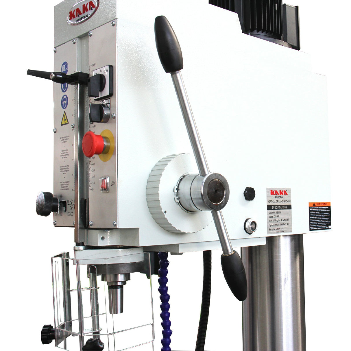 KANG Industrial GD-40, Gear Head Drill Machine with Coolant System, MT4 Spindle Taper