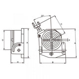 Tilting Rotary Table MHV-4 Dimension