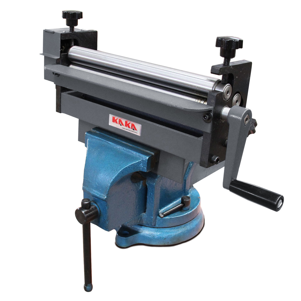 Manual Sheet Plate Curving Roller SJ-300, Vice-Mounted Sheet Metal Roller with 5 Wire Grooves, 300x1.0mm Sheet Roll Bender