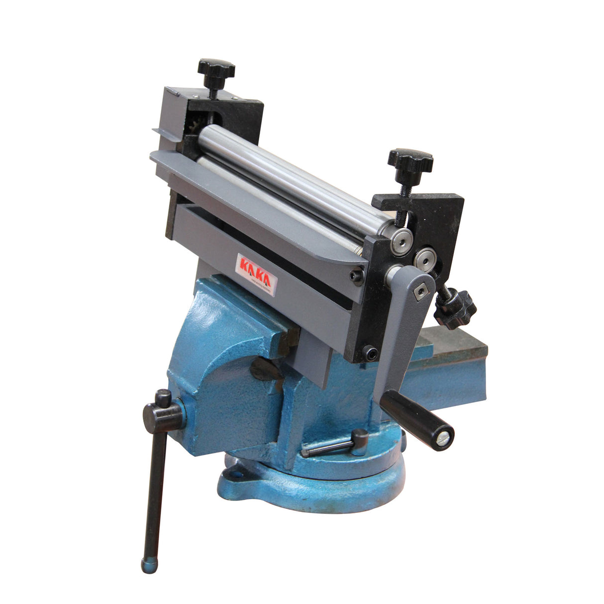 Manual Sheet Plate Curving Roller SJ-300, Vice-Mounted Sheet Metal Roller with 5 Wire Grooves, 300x1.0mm Sheet Roll Bender