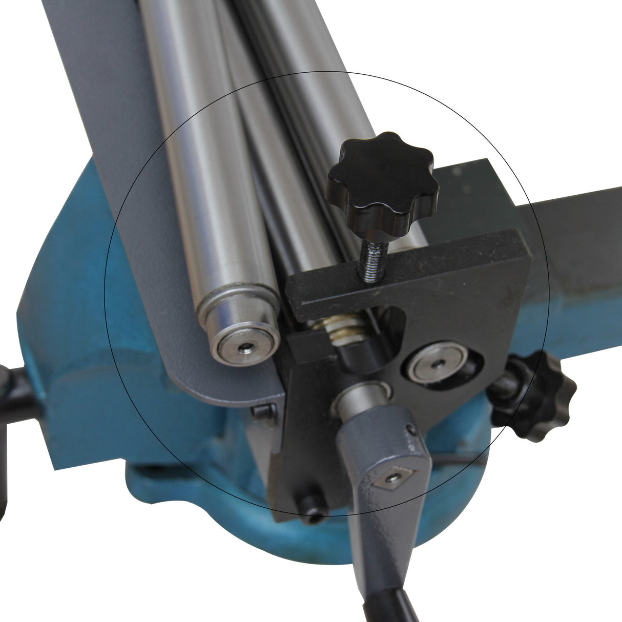 Manual Sheet Plate Curving Roller SJ-300, Vice-Mounted Sheet Metal Roller with 5 Wire Grooves, 300x1.0mm Sheet Roll Bender