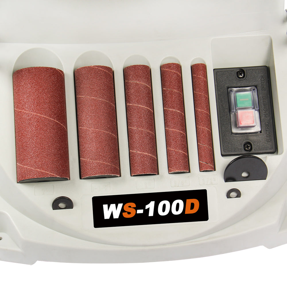 Spool Sander Vertical Oscillating WS-100D Spindle Sander & Belt Sander, 2 IN 1 Comb