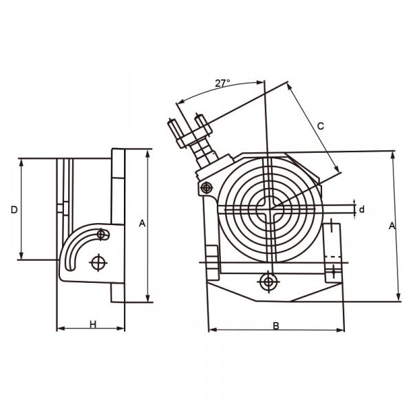 Kang Industrial MTSK-4, Mini Tilting Rotary Table with 6 PCs Clamps, 102mm Tilting Rotary Table