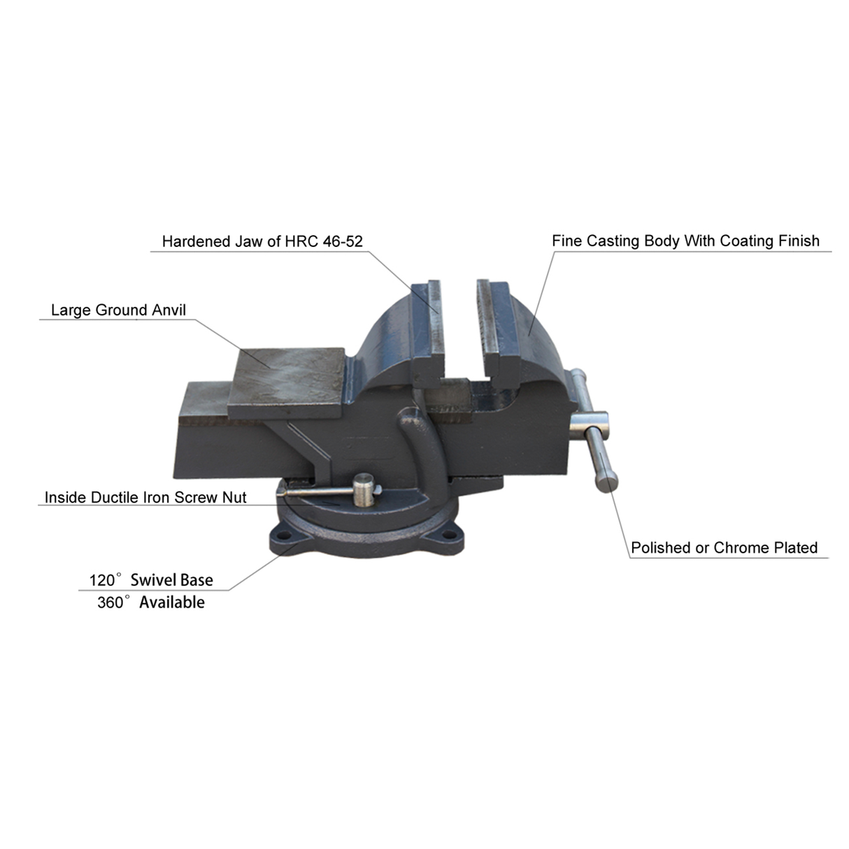 KANG Industrial  Ductile Iron Bench Vise, HPS series