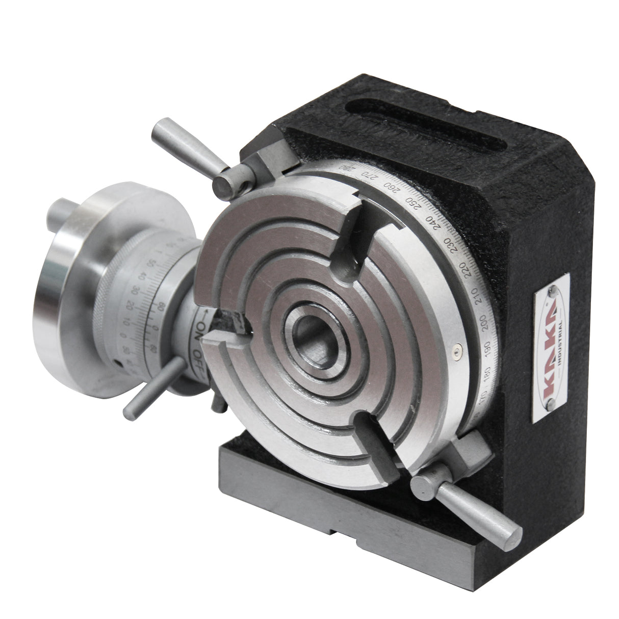 Precision Machining: 360° rotary table with 0.314" T-slot width for accurate and smooth cuts.