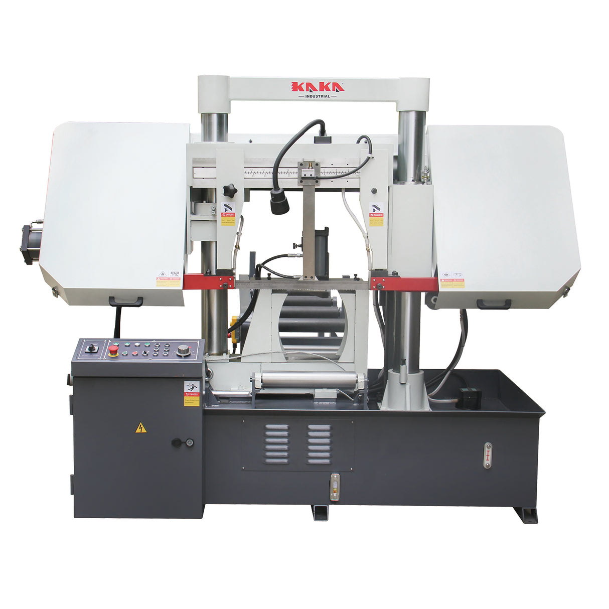 Kang Industrial TGK-16A Double Column Band Saw is an industrial grade metal cutting band saw that operates on 415V power.